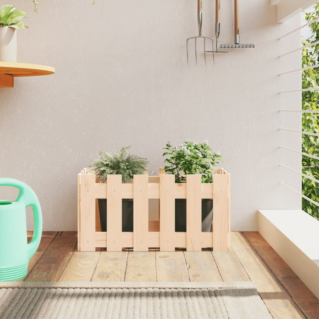 Vidaxl Planter with Fence Design 60x30x30 cm Solid Pinewood