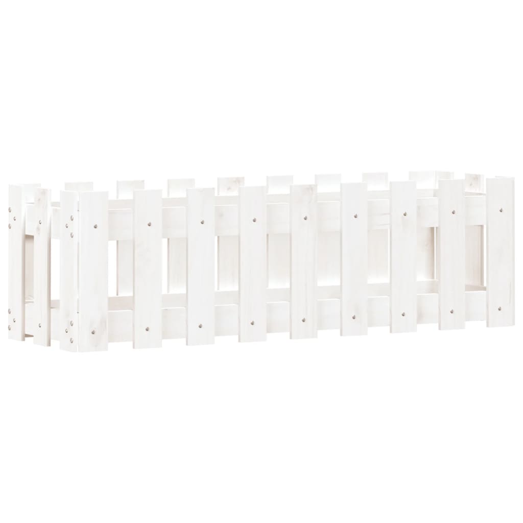 Vidaxl Planter Raised Fence Design 100x30x30 cm Pinewood White