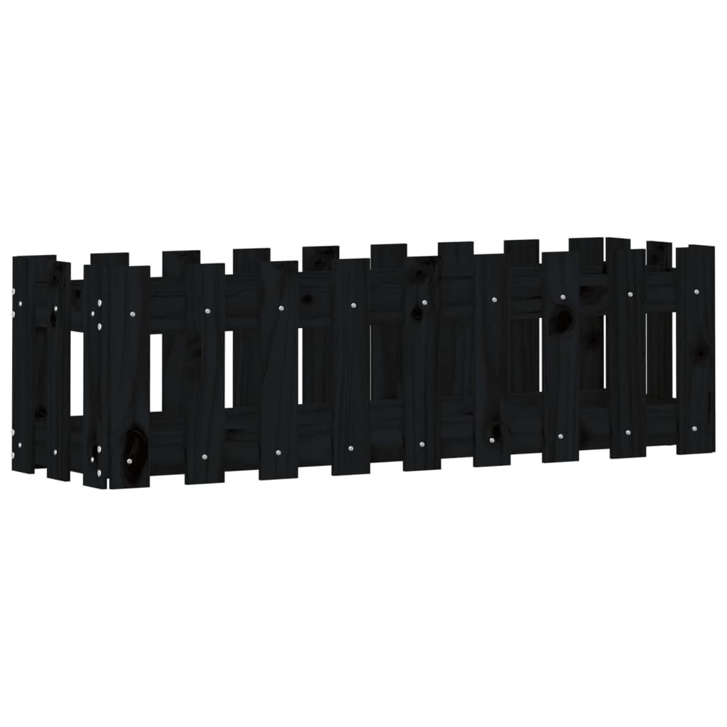 Fioriera Vidaxx recinzione rialzata design 100x30x30 cm in legno di pino nero