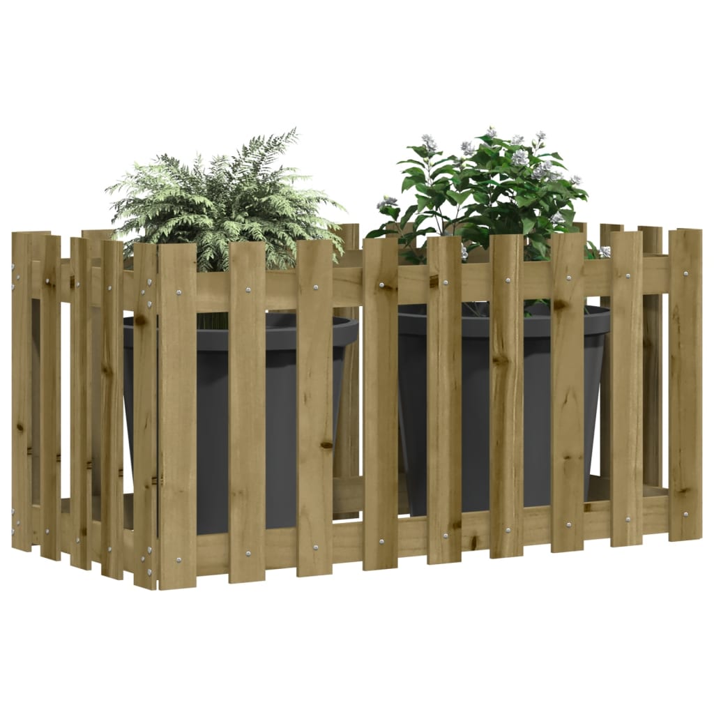 Bidaxxl Planter höjt staketdesign 100x50x50 cm impregnerat trä