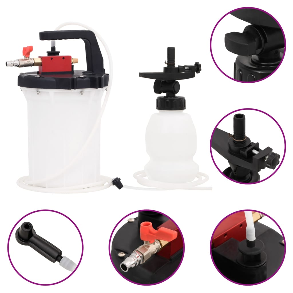 Vidaxl brake bleeder 3 l white and black