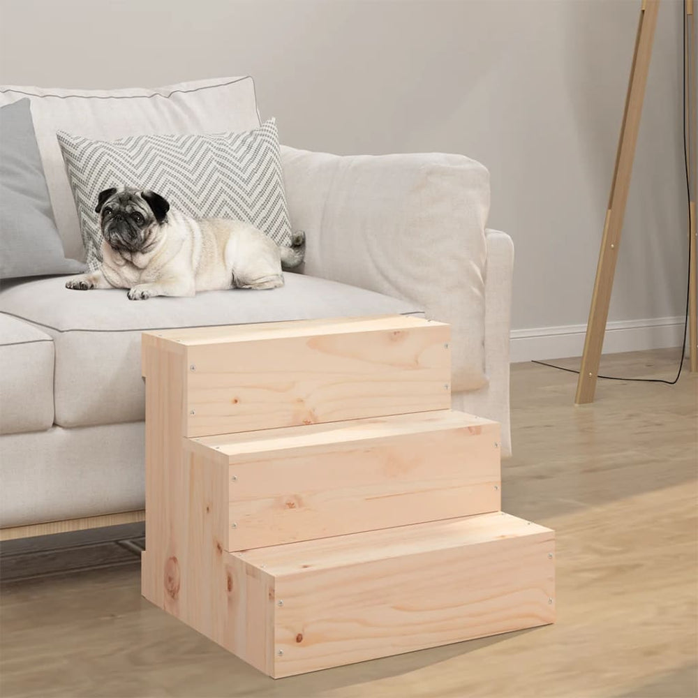 VIDAXL PET -Treppe 40x37,5x35 cm Festkiefer