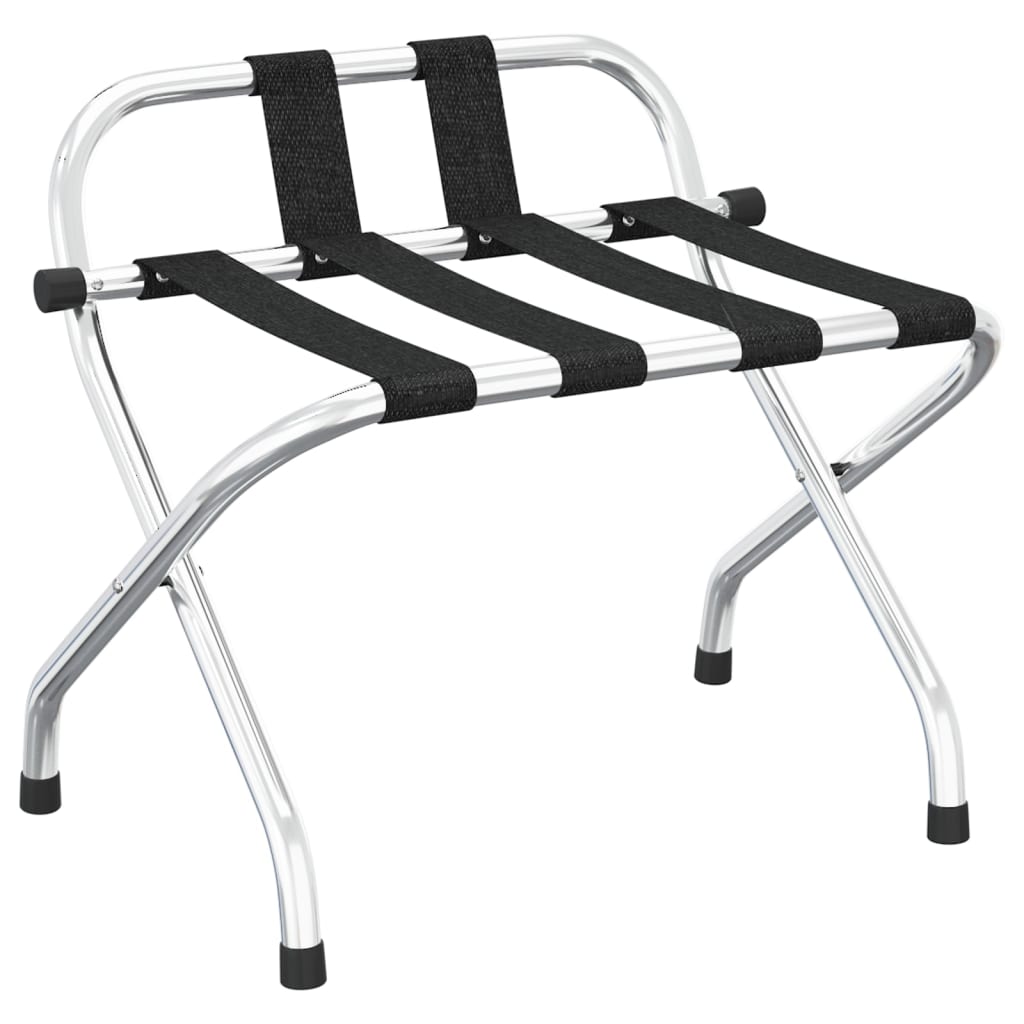 Vidaxl Luggage Rack con respaldo de 56x39x52 cm de color plateado