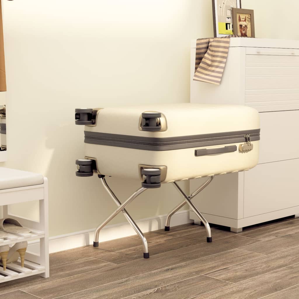 Vidaxl Luggage Rack con respaldo de 56x39x52 cm de color plateado