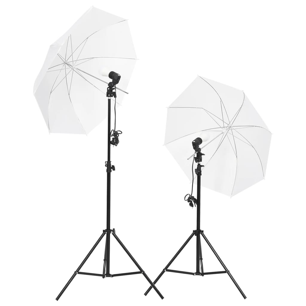 VidaXL Set da studio fotografico con set di luci, schermo di sfondo e riflettore