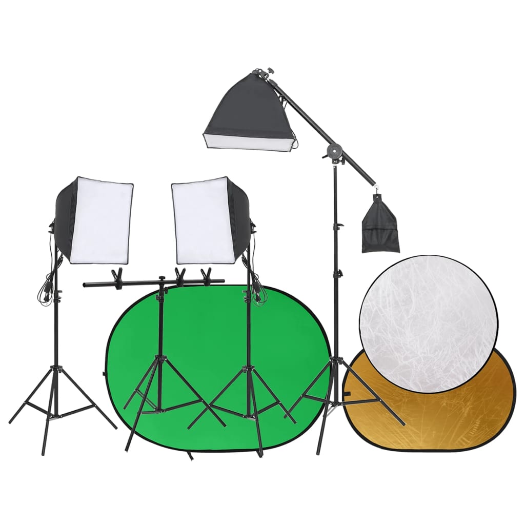 Vidaxl Photo Studio Set med lätt uppsättning, bakgrundsskärm och reflektor