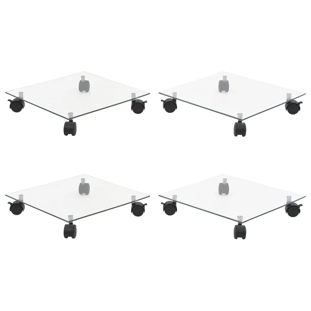 VidaXL Növényhengerek 4 db négyzet alakú 35x35 cm-es edzett üveg