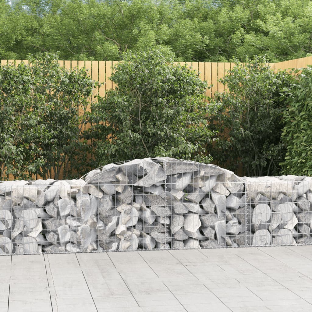 VidaXL Gabions 12 pcs courbé 300x50x60 80 cm fer galvanisé