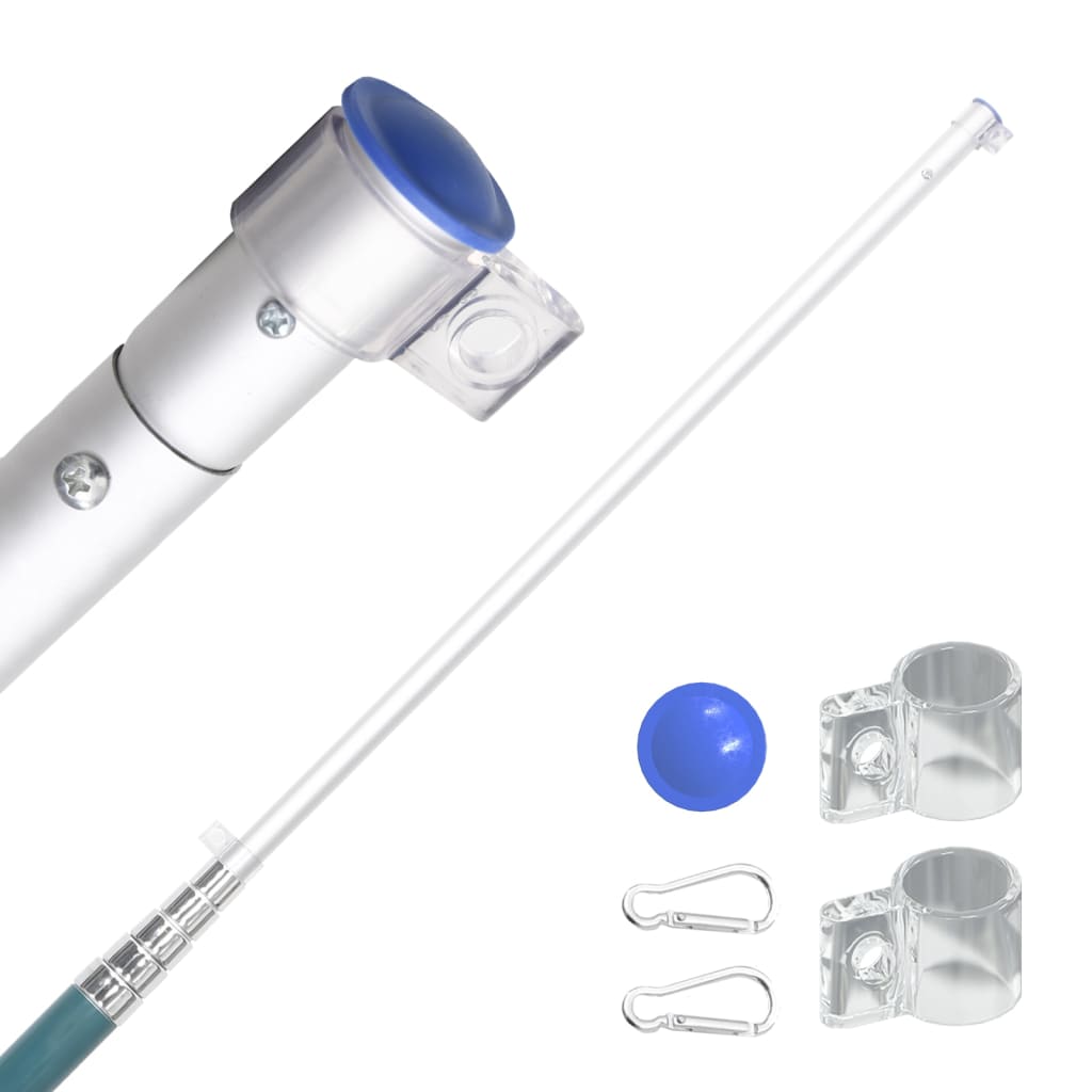 Vidaxl Fändel mat Flagpole Frankräich 5.55 m Aluminium