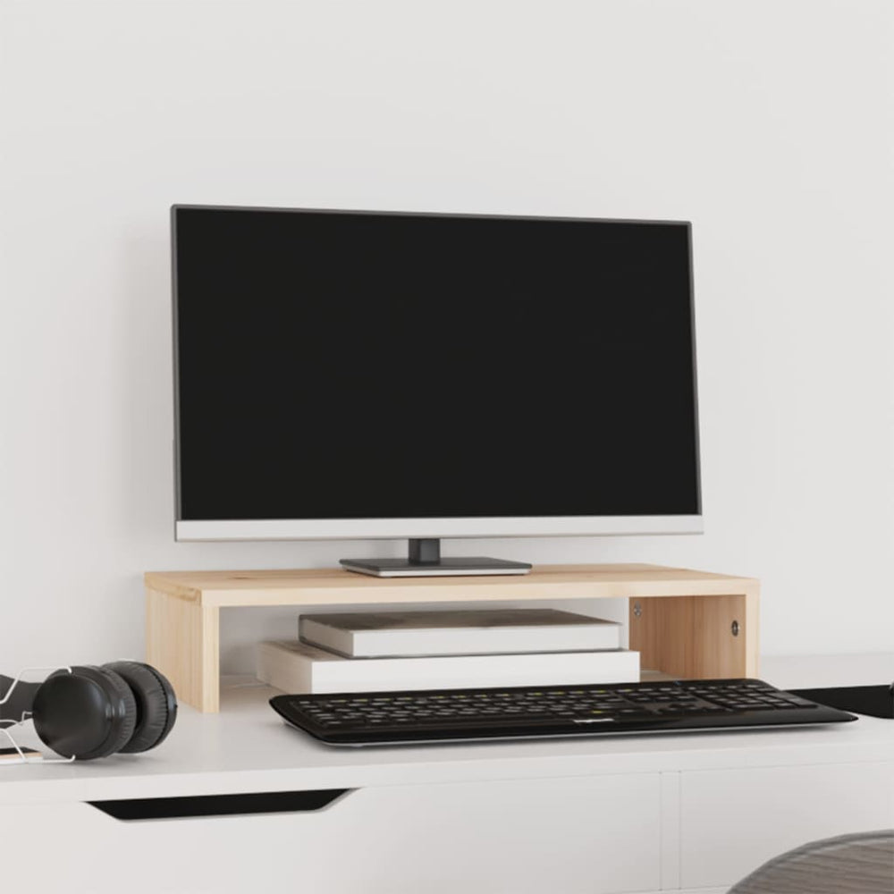 Vidaxxl Monitorständer 50x27x10 cm aus massivem Kiefernholz