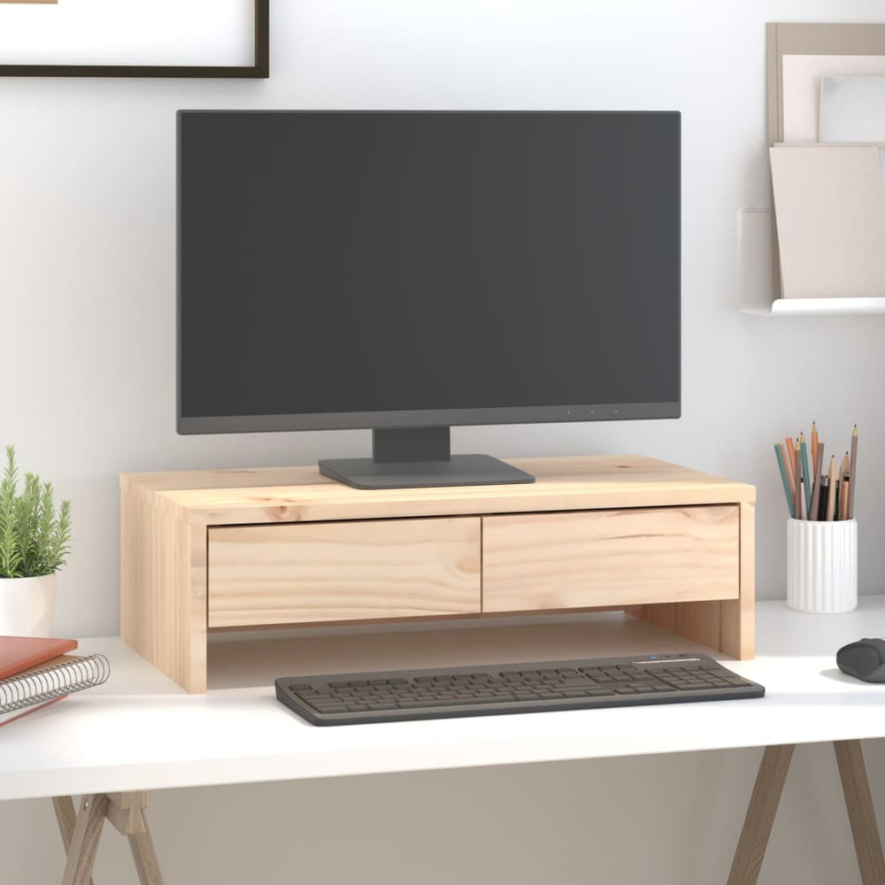 Vidaxxl Monitorständer 50x27x15 cm massives Kiefernholz