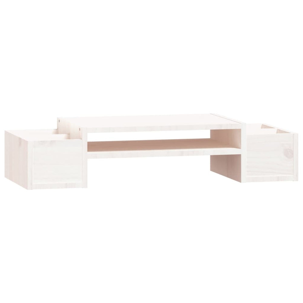 Vidaxx Monitorständer 70x27,5x15 cm massives Kiefernholz weiß
