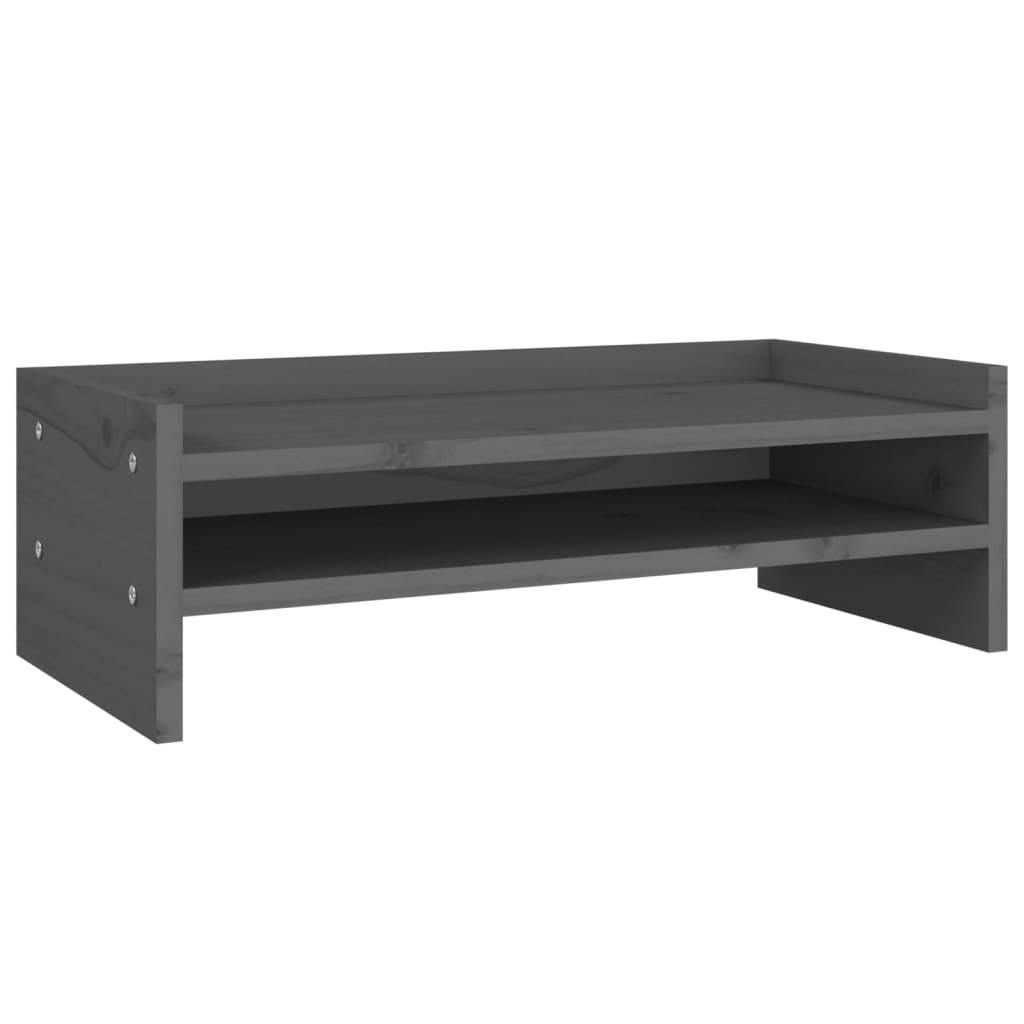 Vidaxx Monitorständer 50x24x16 cm massives Kiefernholz grau