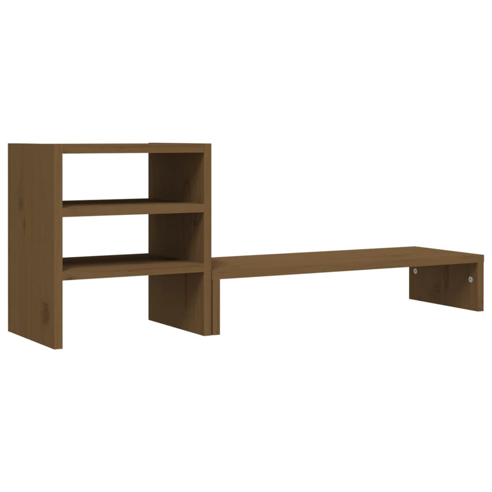 Vidaxxl Monitorständer 81x20x30 cm massives Kiefernholz honigbraun