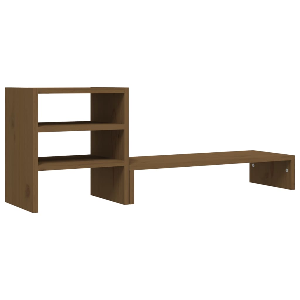 Vidaxxl Monitorständer 81x20x30 cm massives Kiefernholz honigbraun