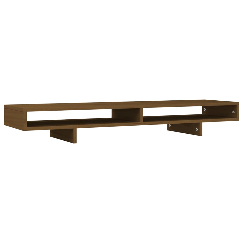 Vidaxxl Monitorständer 100x27x14 cm massives Kiefernholz honigbraun