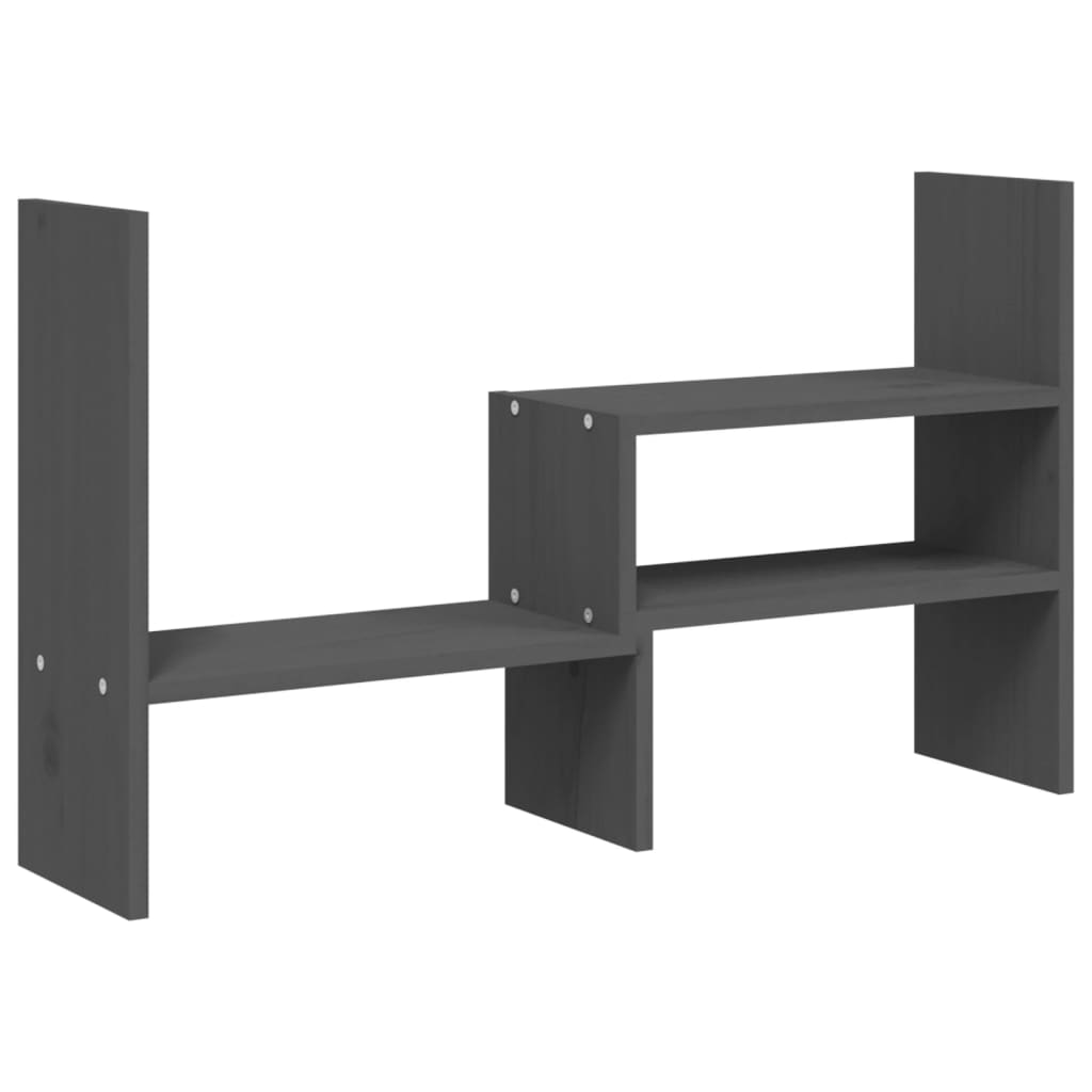 Vidaxxl Monitorständer (39-72)x17x43 cm massives Kiefernholz grau