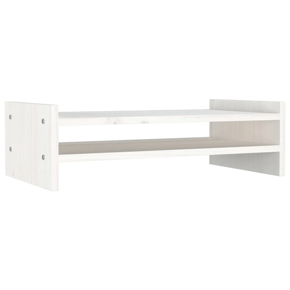 Vidaxx Monitorständer 50x27x15 cm massives Kiefernholz weiß