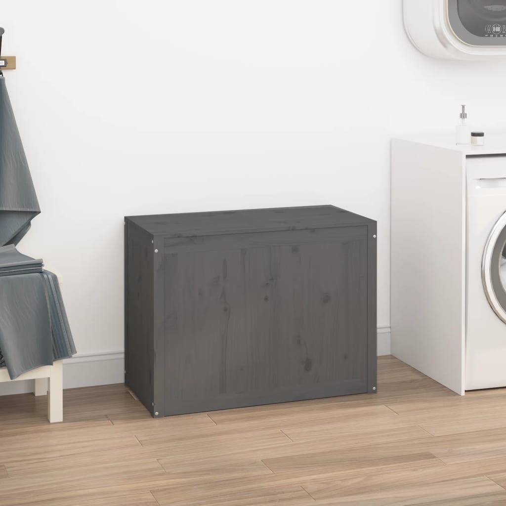 Vidaxx vaskeri kurv 88,5x44x66 cm solid furu tre grå