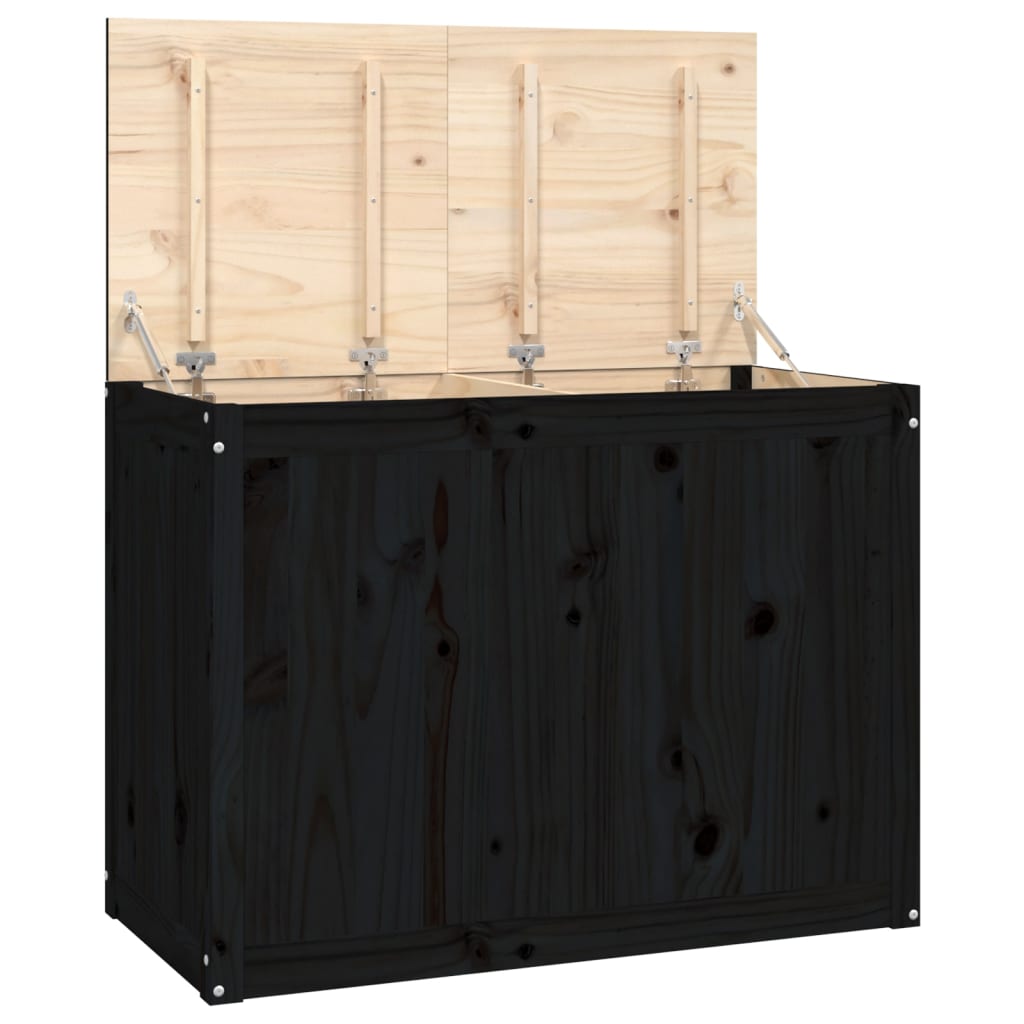 Vidaxx panier à linge 88,5x44x66 cm bois de pin massif noir