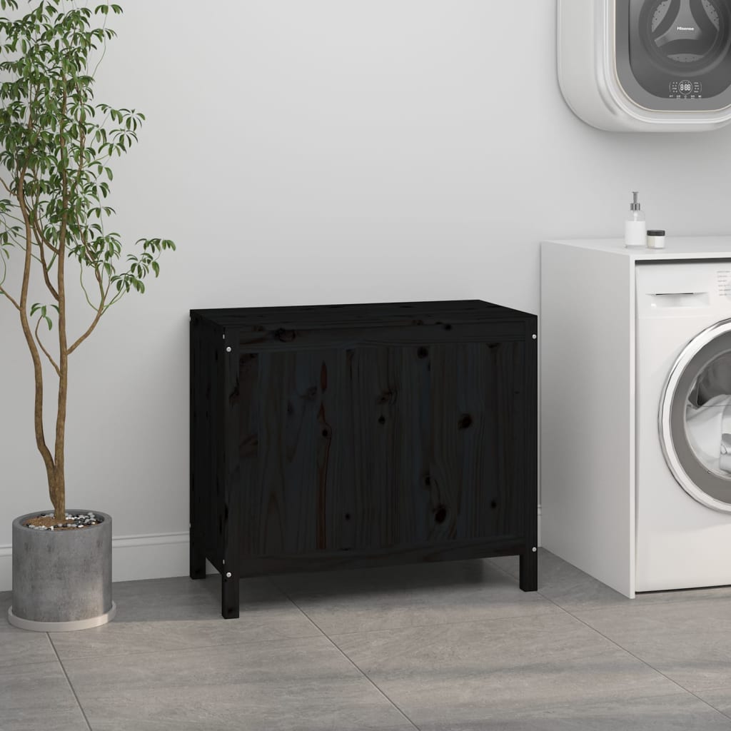 Vidaxx vaskeri kurv 88,5x44x76 cm solid furu tre svart
