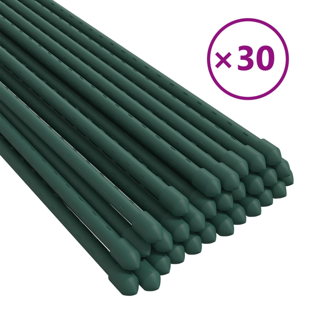 Vidaxl plant stakes 30 pcs 150 cm steel green