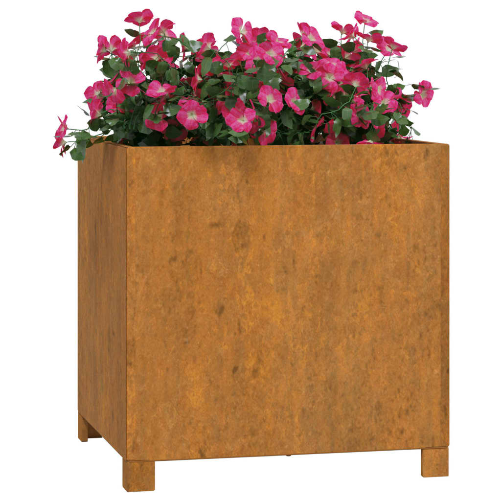 Vidaxl planter with legs, rusty, 49x47x50 cm, corten steel
