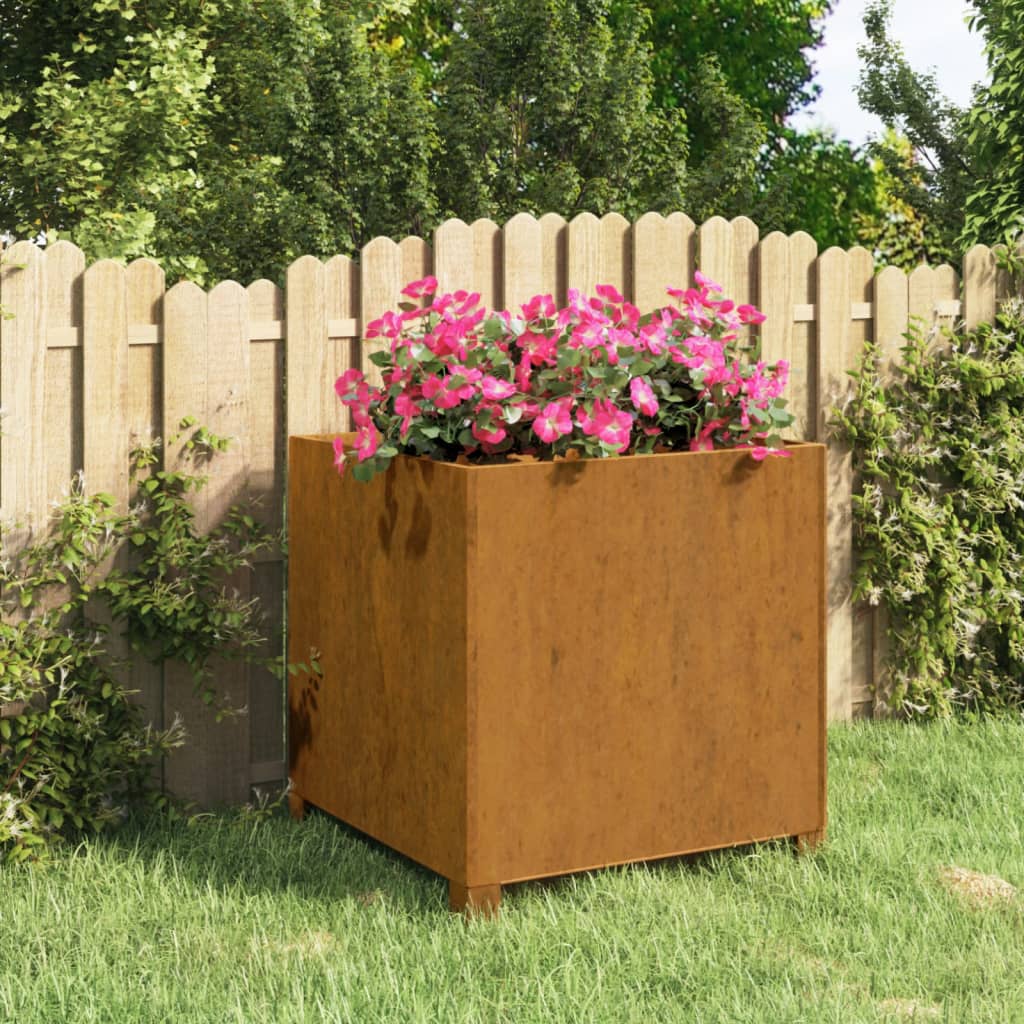 Vidaxl planter with legs, rusty, 49x47x50 cm, corten steel