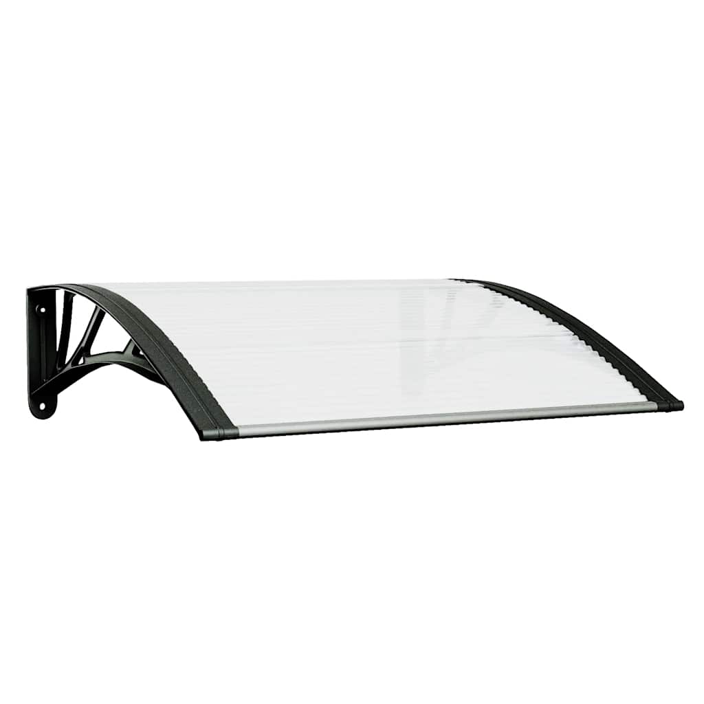 Vidaxx Türvordach 80x75 cm Polycarbonat schwarz und transparent