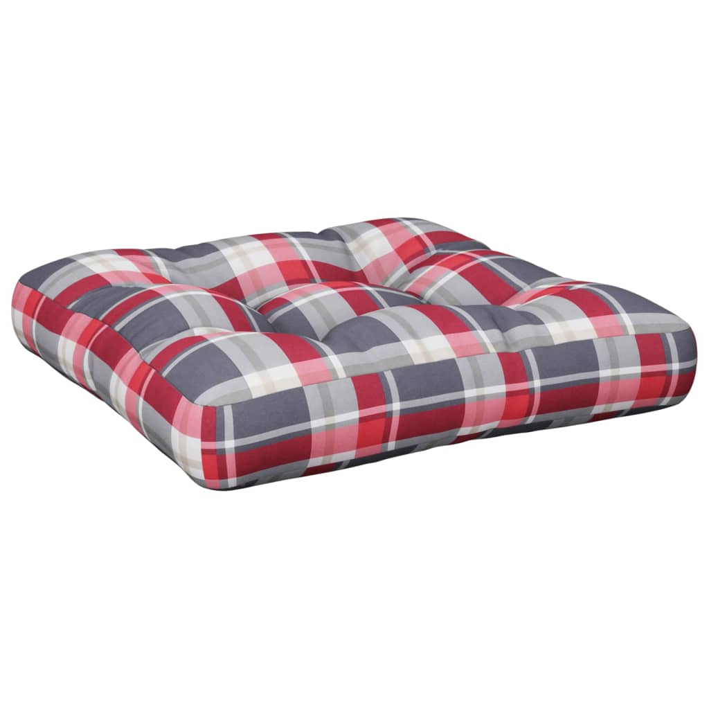 Cuscino per pallet Vidaxx 50x50x12 cm tessuto motivo rombi rosso