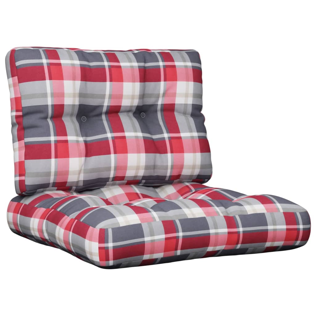Vidaxl Pallet cushions 2 st fabric diamond pattern red