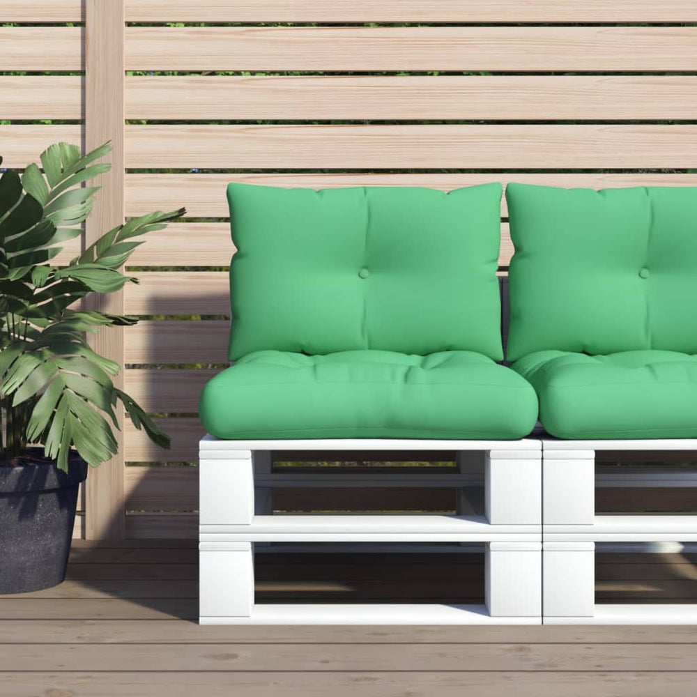 Vidaxl palete blazine 2 pcs tkanina zelena