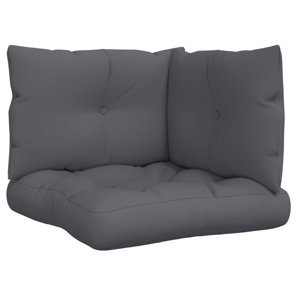 Vidaxl pallet cushions 3 pcs fabric anthracite-colored