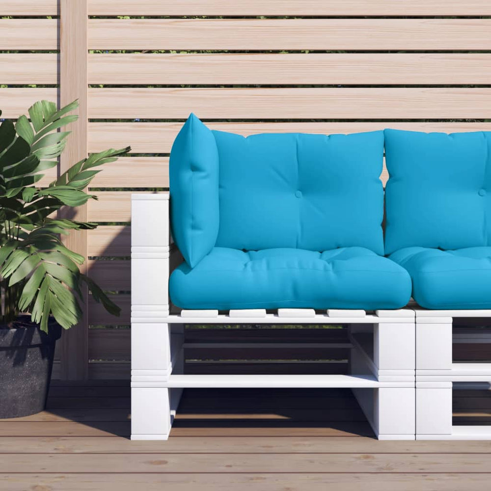 Vidaxl pallet cushions 3 pcs fabric blue