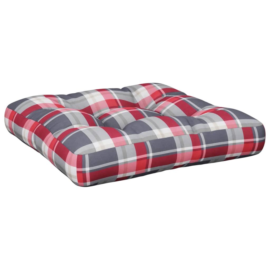 Cuscino per pallet Vidaxx 58x58x10 cm tessuto con motivo a rombi rosso