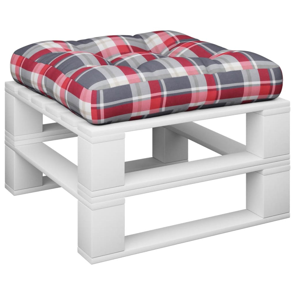 Cuscino per pallet Vidaxx 58x58x10 cm tessuto con motivo a rombi rosso
