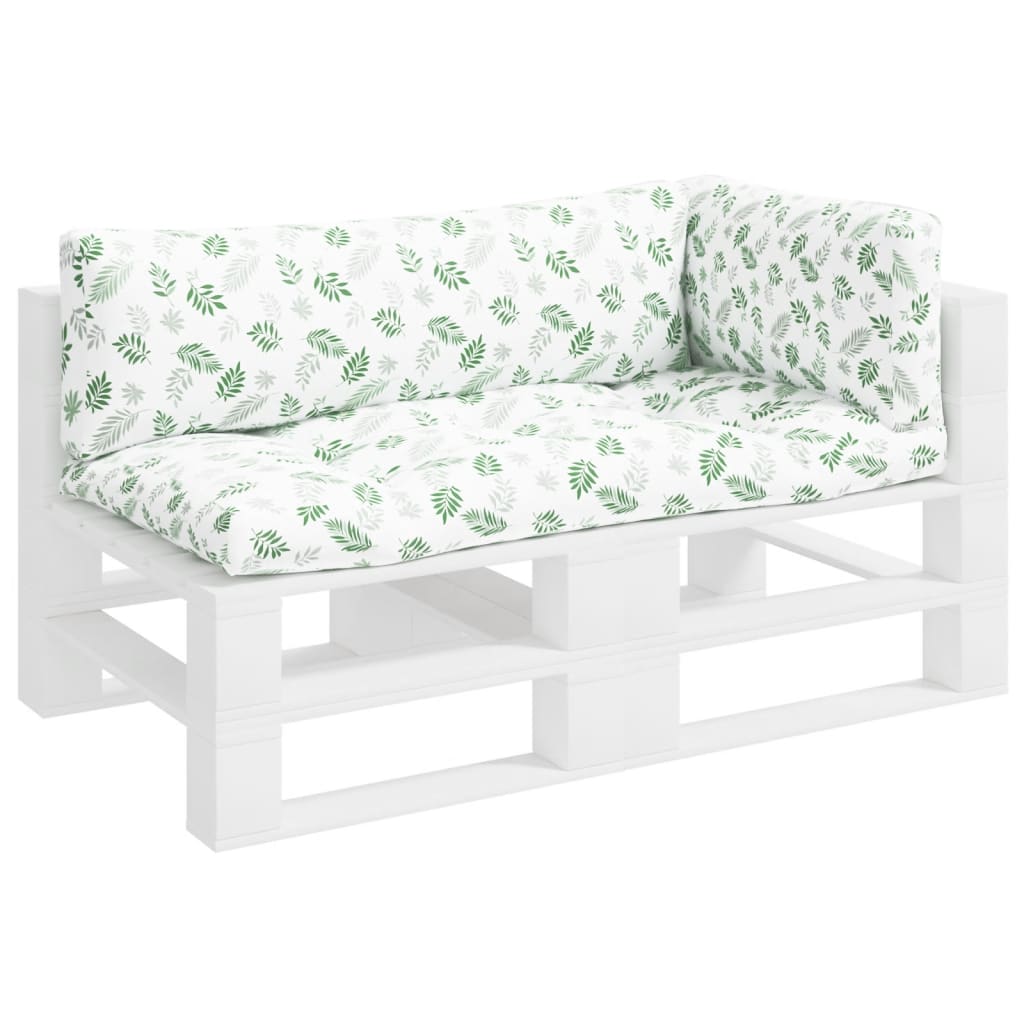 Vidaxl Palletkuddar 3 st lövmönster Oxford -tyg