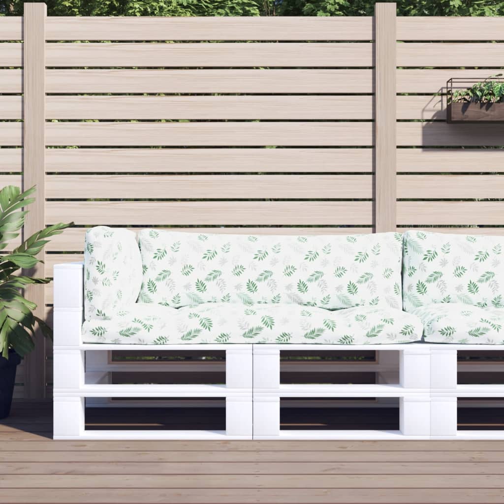 Vidaxl Palletkuddar 3 st lövmönster Oxford -tyg