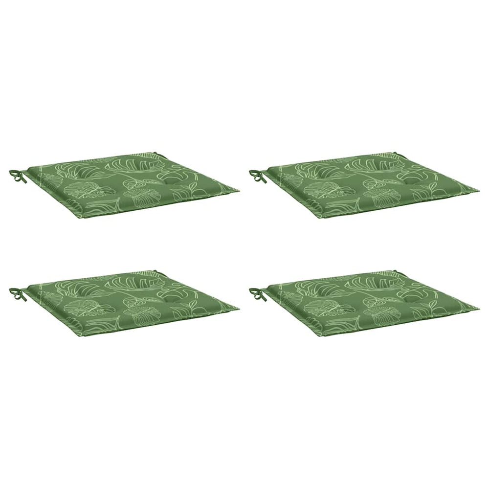 Vidaxl stoelkussens 4 st bladpatroon 40x40x4 cm stof