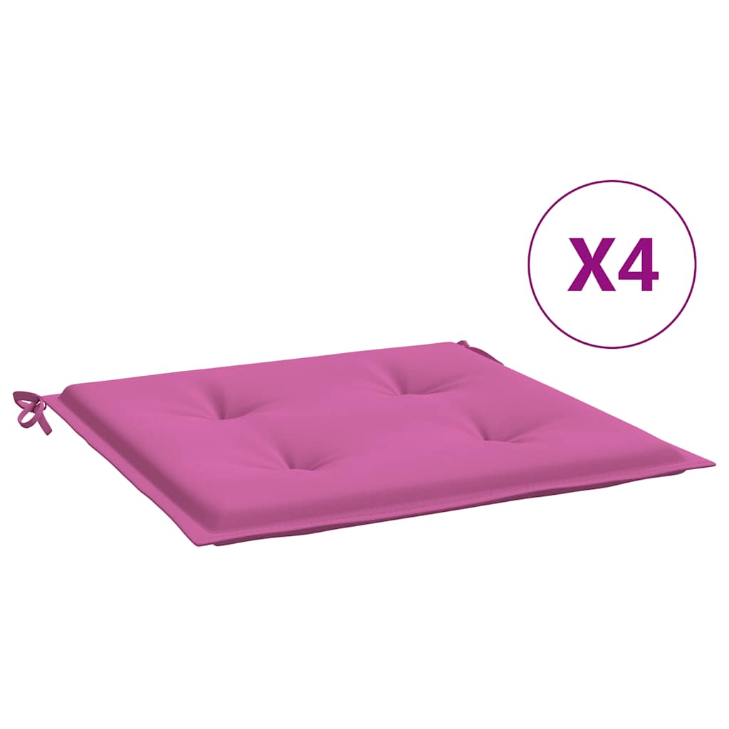 VidaXL cuscini per sedia da giardino 4 pezzi 50x50x4 cm tessuto rosa