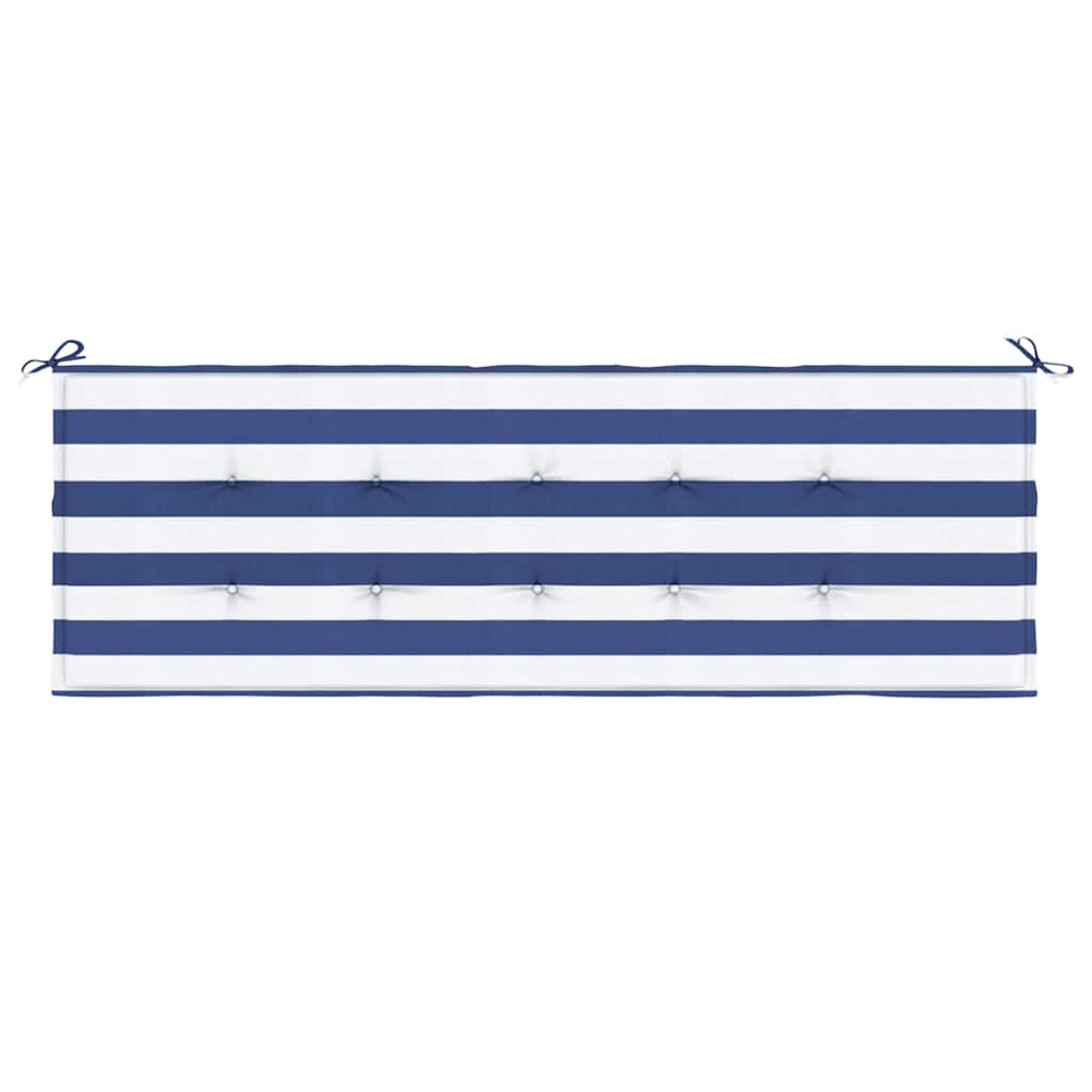 Vidaxl tuinbankkussen gestreept 150x50x4 cm oxford stof wit en blauw