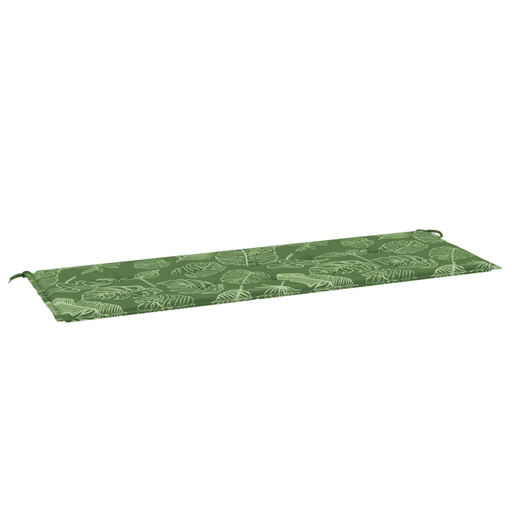 Cuscino per panca da giardino Vidaxx 150x50x4 cm in tessuto oxford con motivo a foglie