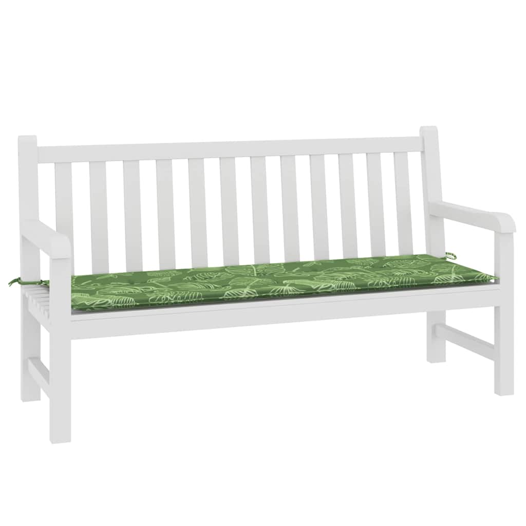 Cuscino per panca da giardino Vidaxx 150x50x4 cm in tessuto oxford con motivo a foglie