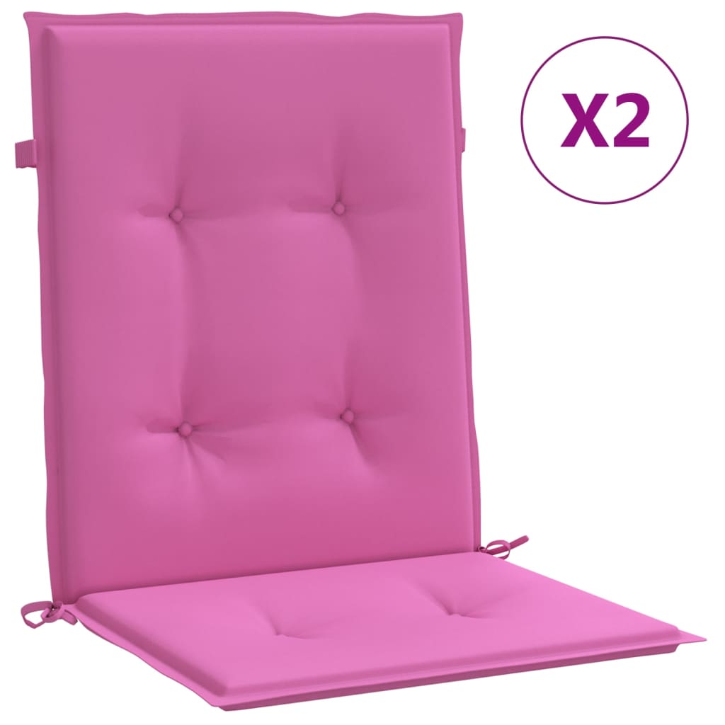 Vidaxl chair cushions 2 pcs low back fabric pink
