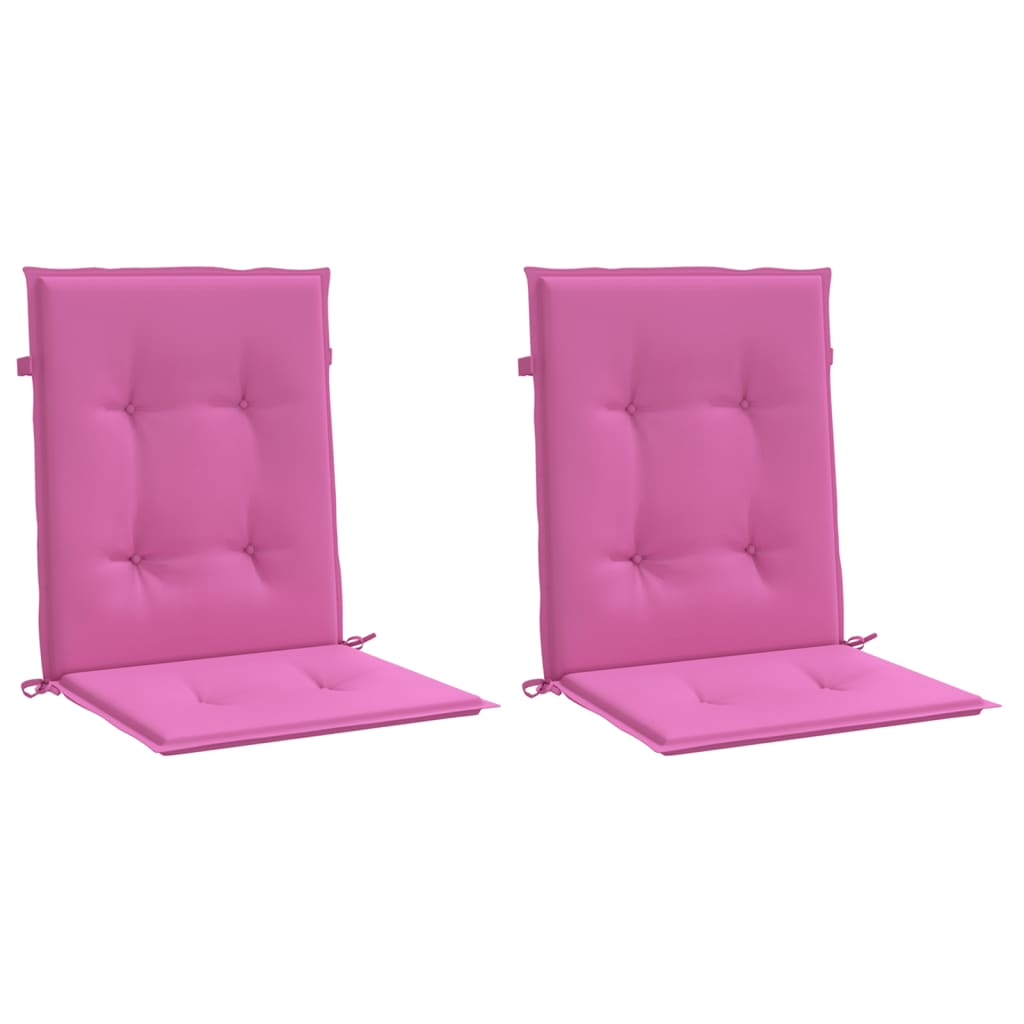 Vidaxl chair cushions 2 pcs low back fabric pink