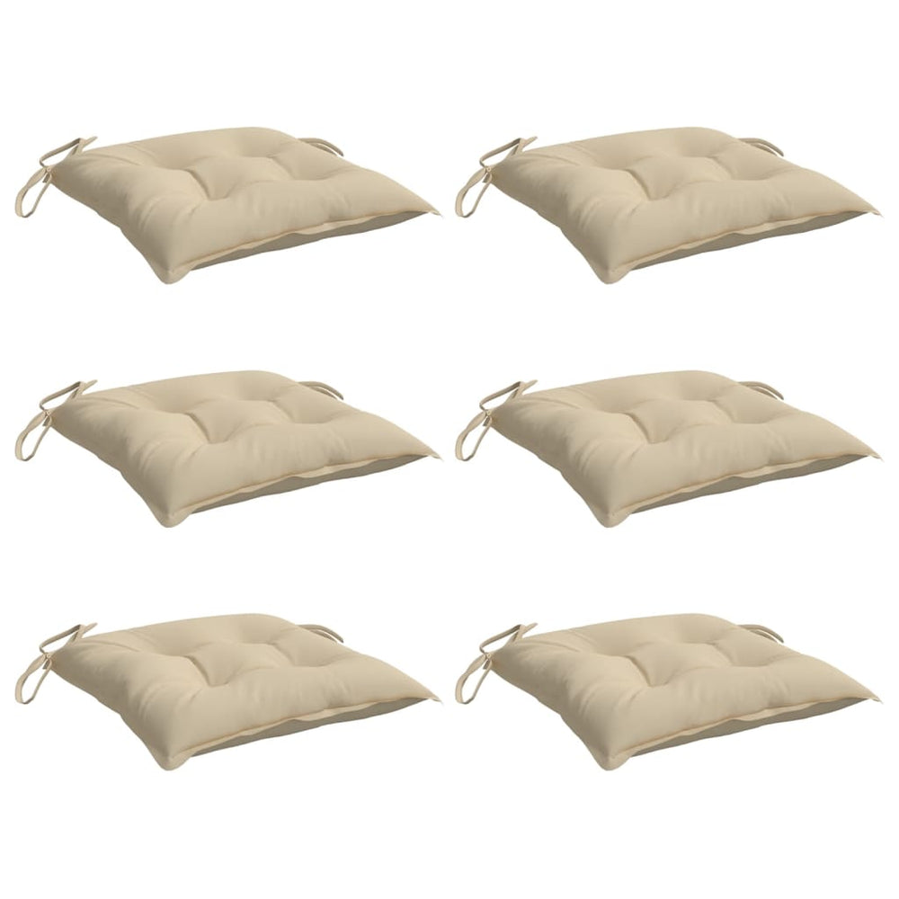 Vidaxl chair cushions 6 pcs 40x40x7 cm oxford fabric beige