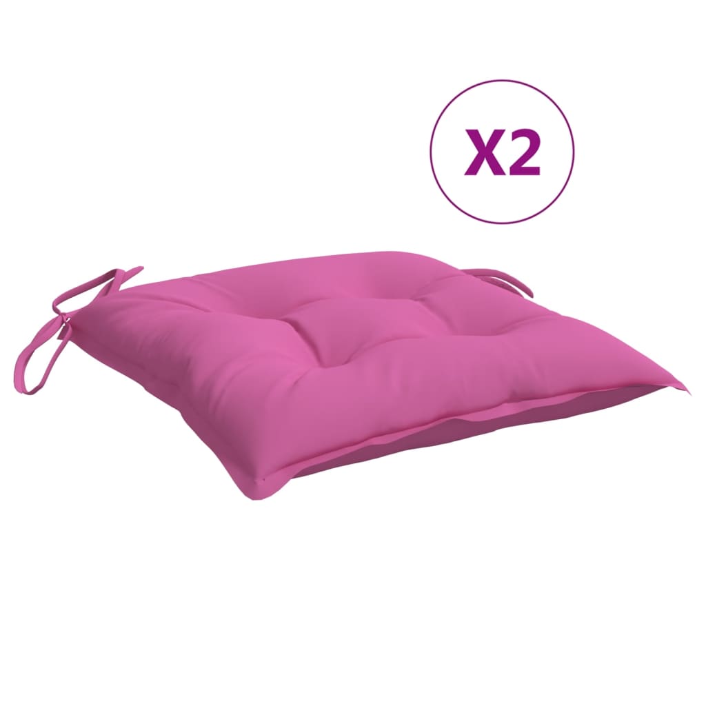 VidaXL coussins de chaise 6 pcs 40x40x7 cm tissu rose