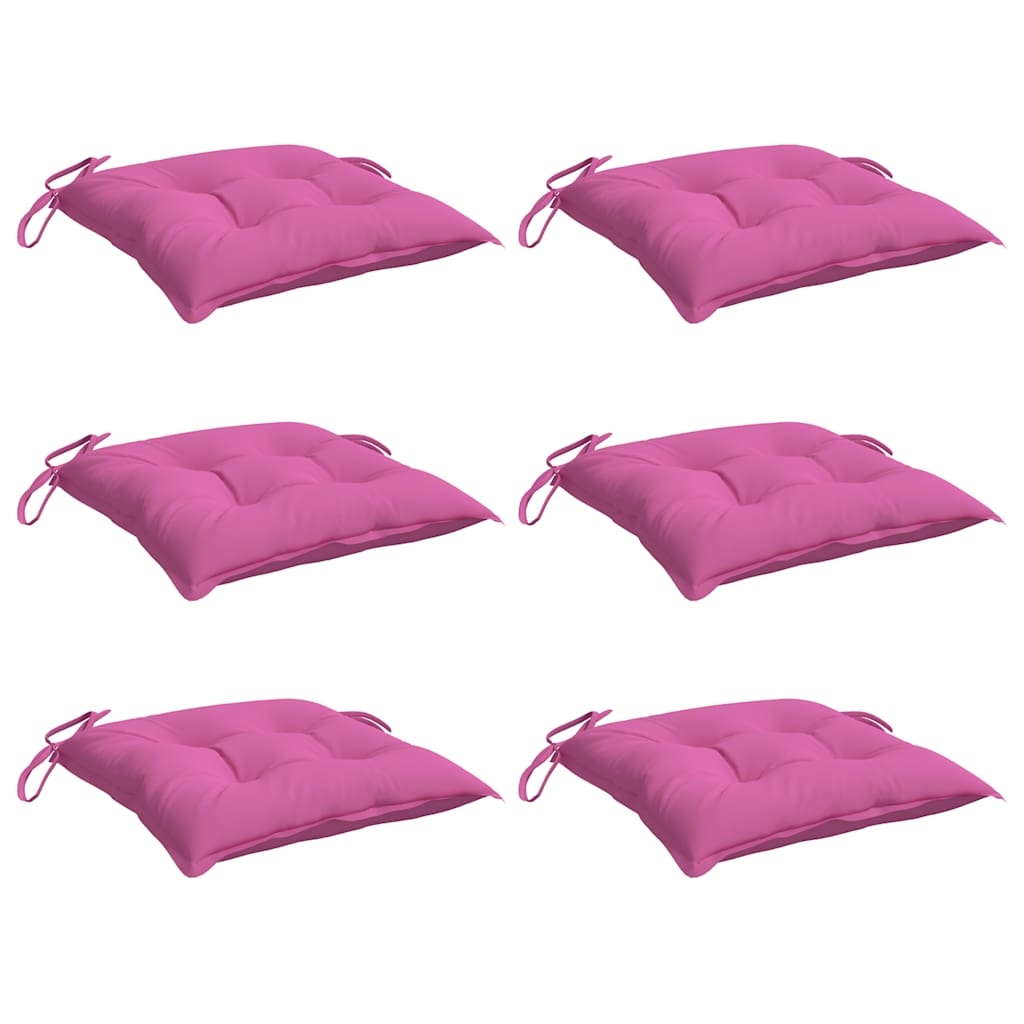 VidaXL coussins de chaise 6 pcs 40x40x7 cm tissu rose