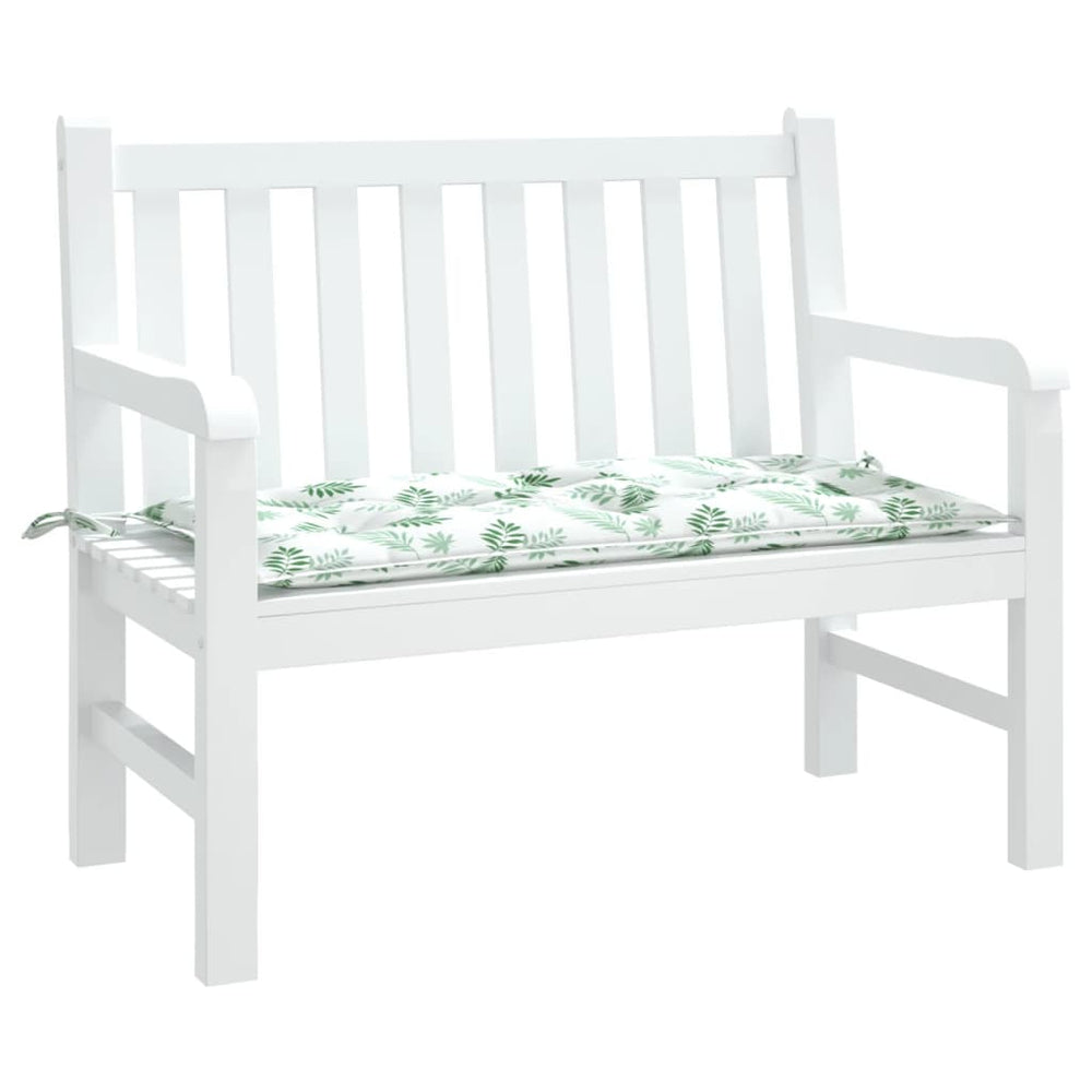 Vidaxl garden bench cushion 100x50x7 cm oxford fabric leaf pattern