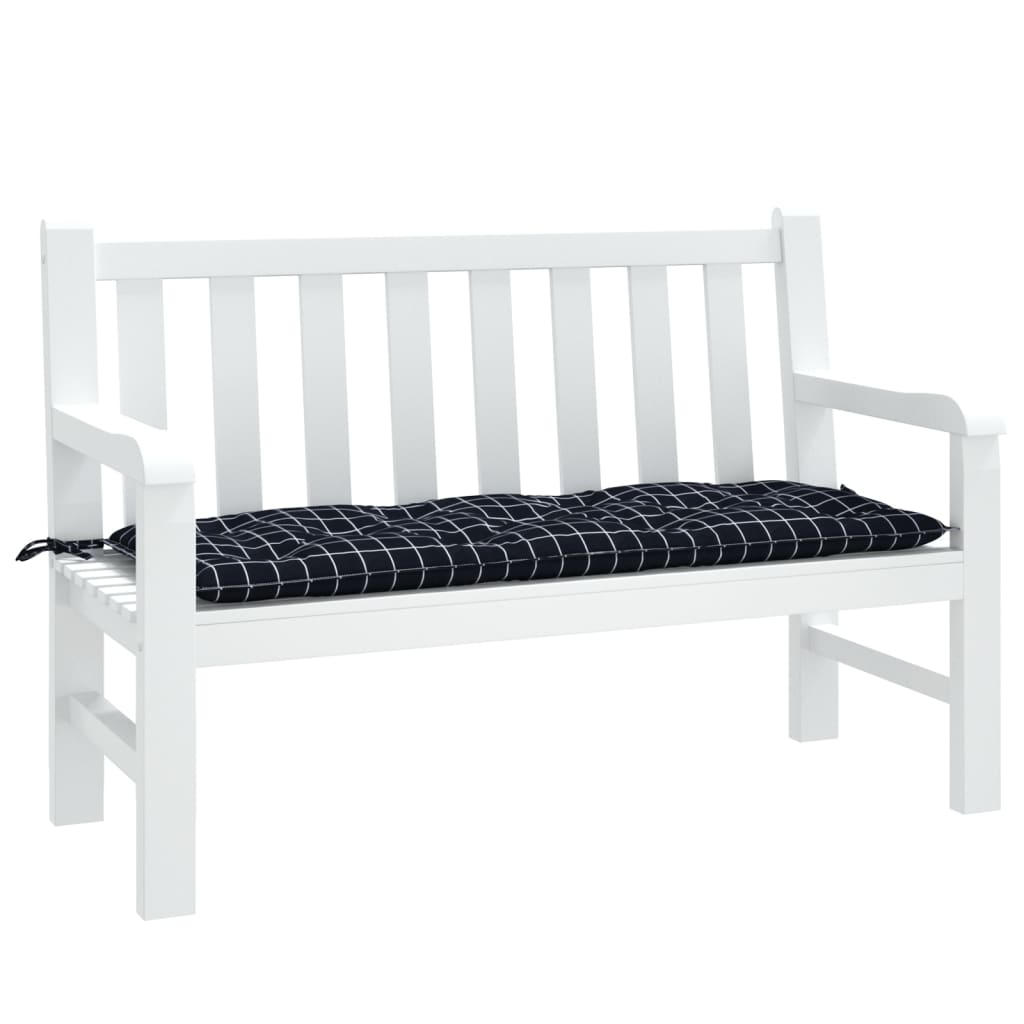 Vidaxl garden bench cushion diamond pattern 120x50x7 cm fabric black